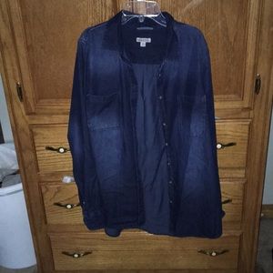 Dark denim button up